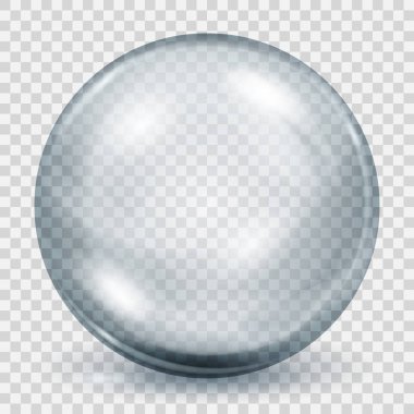 Transparent gray sphere with shadow clipart