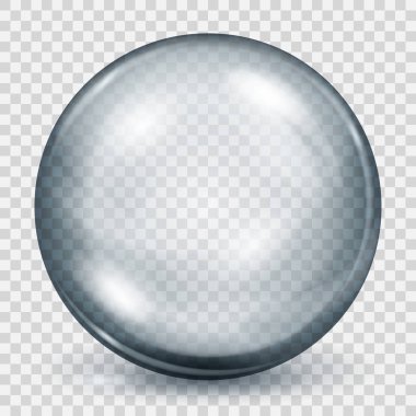 Transparent gray sphere with shadow clipart