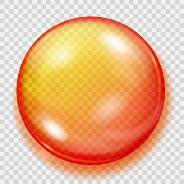Gölge ile şeffaf turuncu Küre