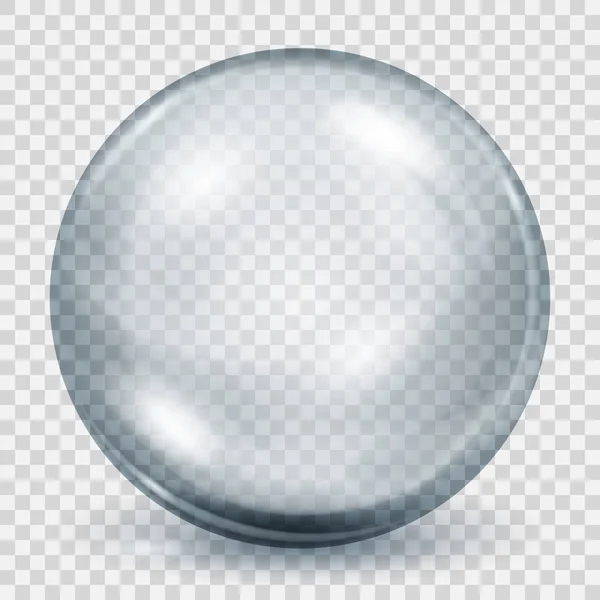 Esfera gris transparente con sombra — Archivo Imágenes Vectoriales