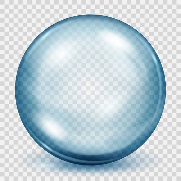 Прозрачный светло-синий шар с тенью — стоковый вектор