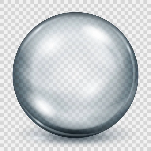 Transparent gray sphere with shadow — Stock Vector