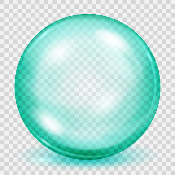 Esfera turquesa transparente con sombra — Vector de stock