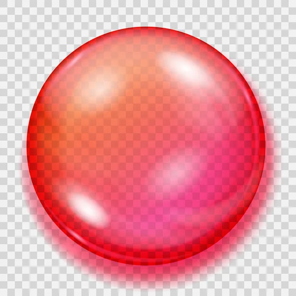 Transparente rote Kugel mit Schatten — Stockvektor