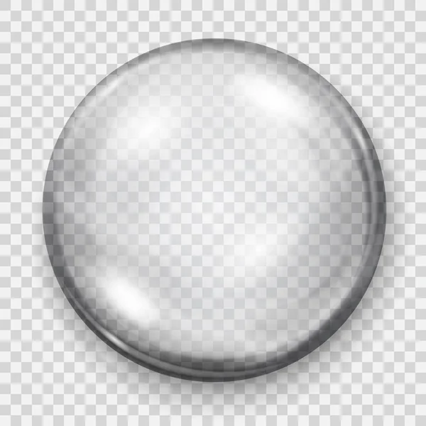 Esfera cinza transparente com sombra — Vetor de Stock