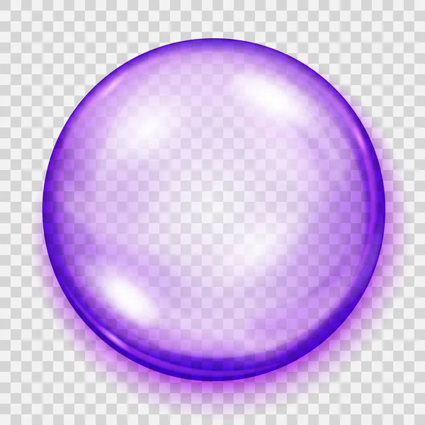 Sphère violette transparente avec ombre — Image vectorielle