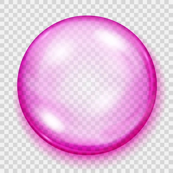 Sphère rose transparent avec ombre — Image vectorielle