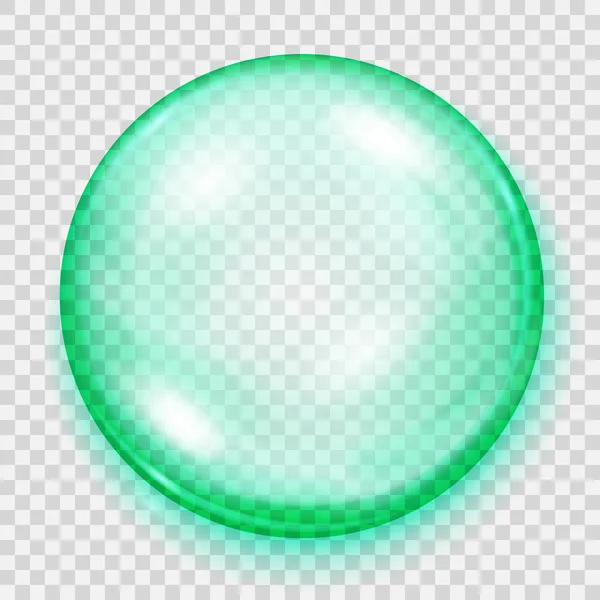 Sphère turquoise transparente avec ombre — Image vectorielle