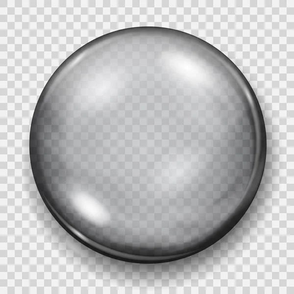 Esfera gris transparente con sombra — Vector de stock