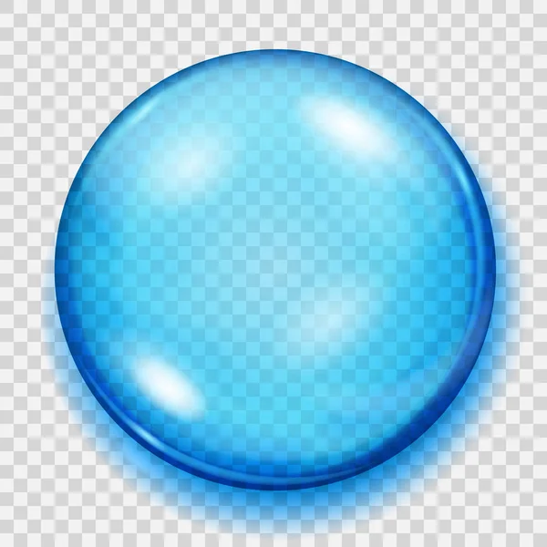 Transparente blaue Kugel mit Schatten — Stockvektor