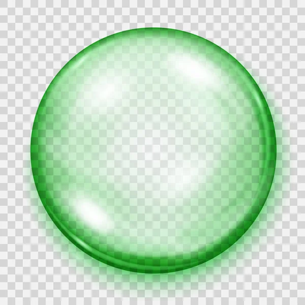 Průhledné zelené koule se stínem — Stockový vektor
