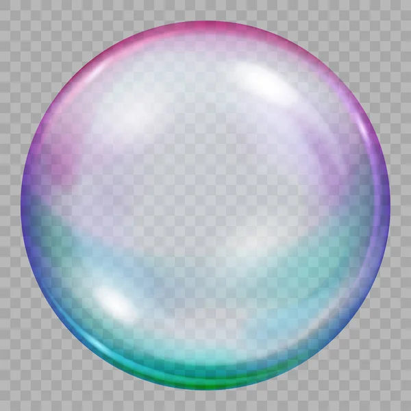Jeden velký vícebarevný transparentní mýdlová bublina — Stockový vektor