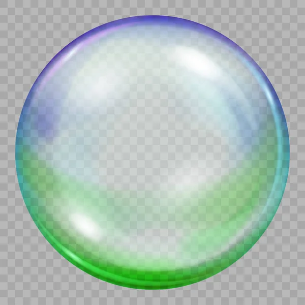 One big multicolored transparent soap bubble — Stock Vector