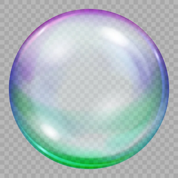 Une grande bulle de savon transparent multicolore — Image vectorielle