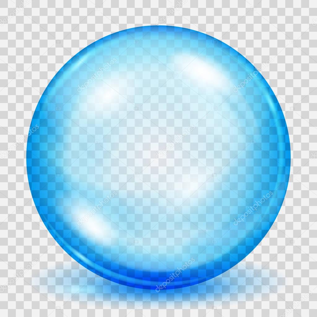 Transparent light blue sphere with shadow