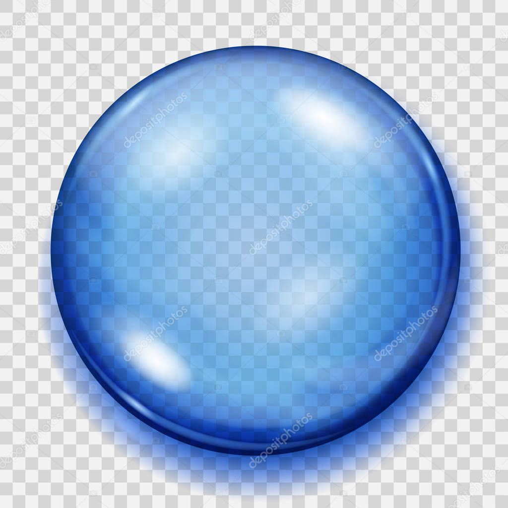 Transparent blue sphere with shadow