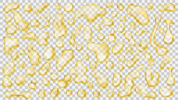 Transparent yellow drops — Stock Vector