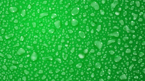 Fondo Verde de gotas de agua — Vector de stock