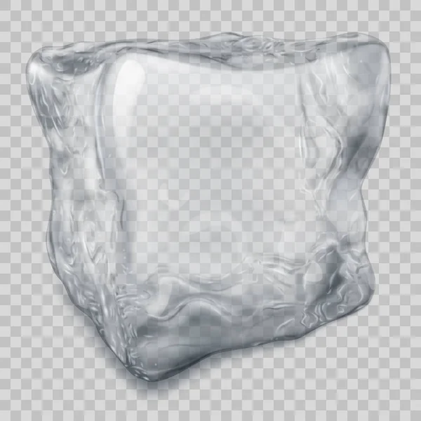 Cubo de gelo cinza transparente —  Vetores de Stock