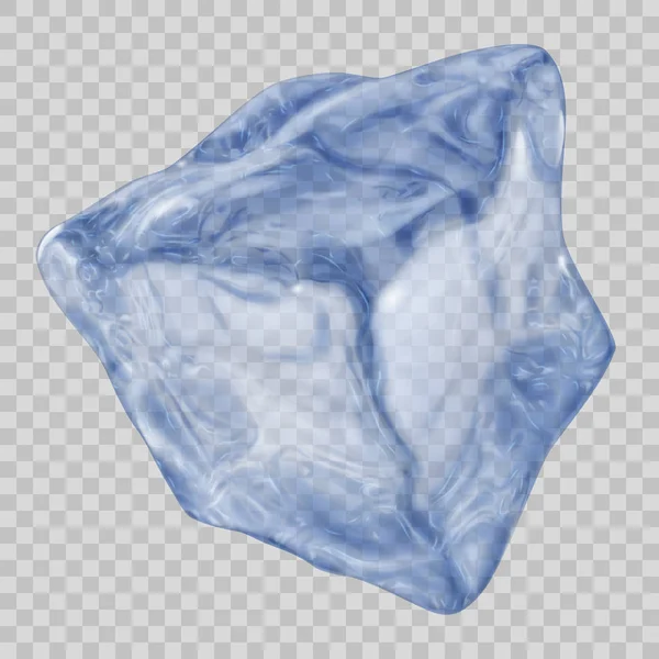 Cubo de gelo azul transparente —  Vetores de Stock