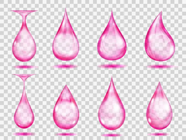 Transparent pink drops — Stock Vector