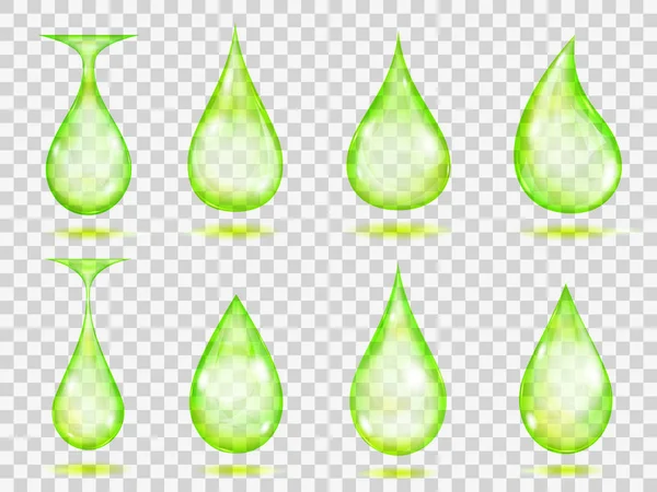 Transparent green drops — Stock Vector