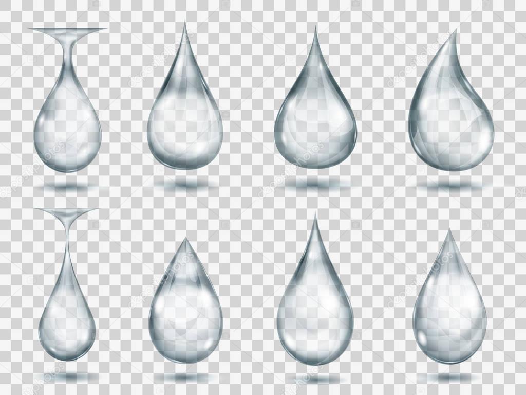 Transparent gray drops