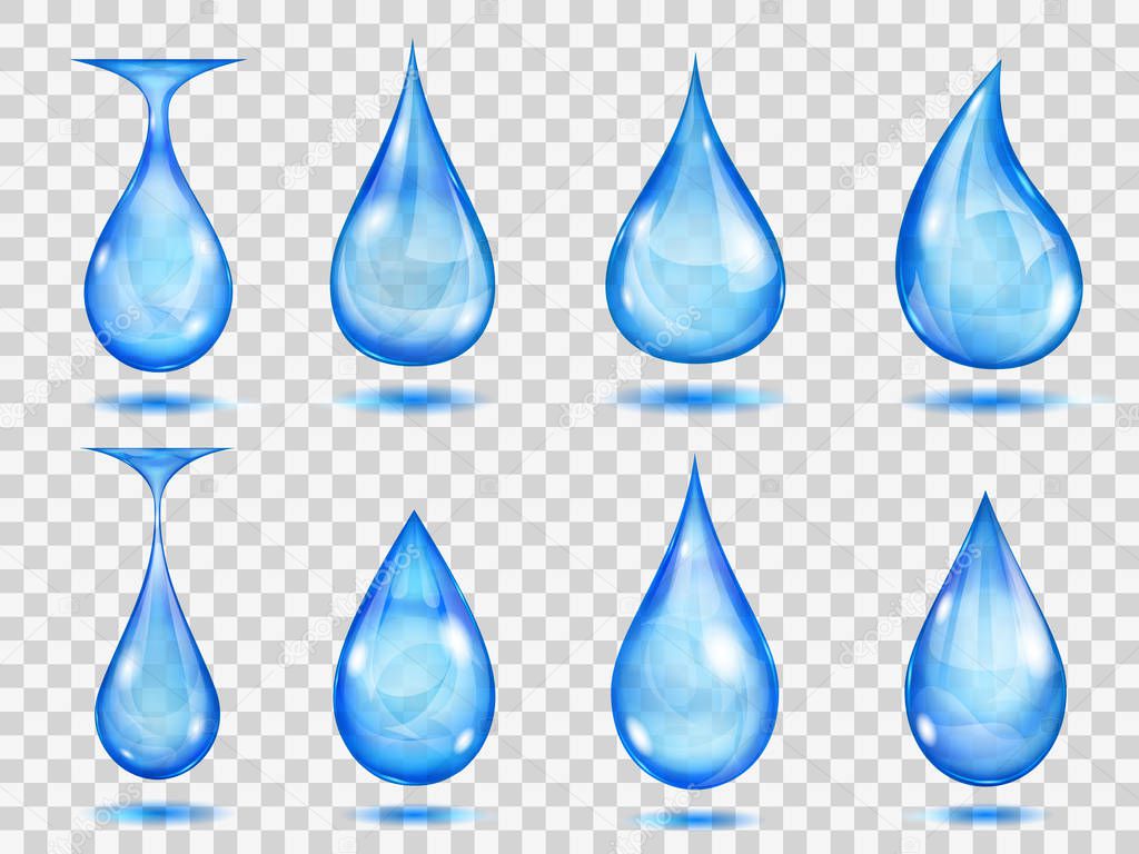 Transparent blue drops