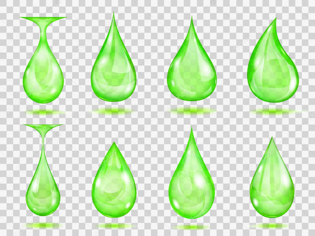 Transparent green drops