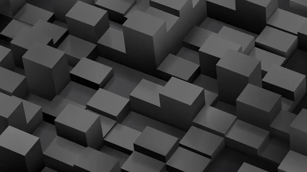 Fundo abstrato de cubos e paralelepípedos em cores pretas — Vetor de Stock