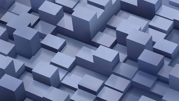 Fundo abstrato de cubos e paralelepípedos em cinza-azul co — Vetor de Stock