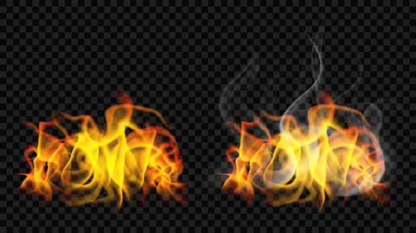 Feuerflamme mit Rauch und ohne — Stockvektor