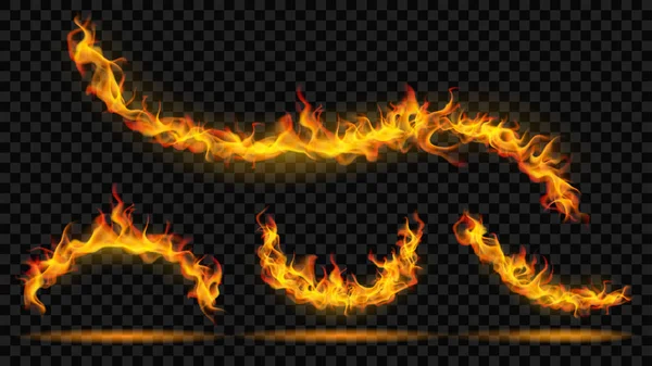 Gebogene Feuerflamme — Stockvektor