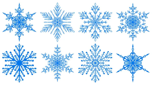 Set di fiocchi di neve natalizi — Vettoriale Stock