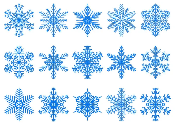 Ensemble de flocons de neige de Noël — Image vectorielle