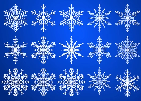 Conjunto de flocos de neve de Natal — Vetor de Stock