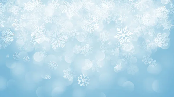 Fondo de Navidad de copos de nieve con efecto bokeh — Archivo Imágenes Vectoriales