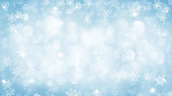 Fondo de Navidad de copos de nieve con efecto bokeh — Archivo Imágenes Vectoriales