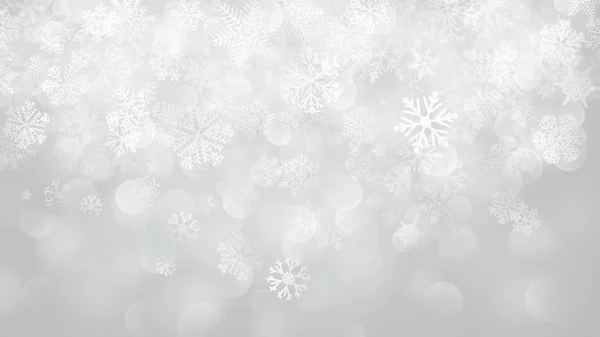 Fondo de Navidad de copos de nieve con efecto bokeh — Archivo Imágenes Vectoriales