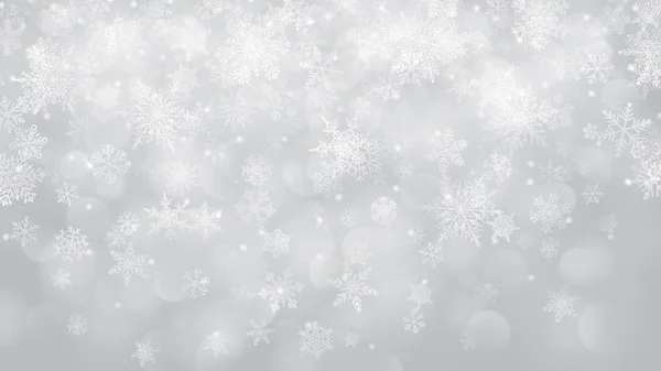 Fondo de Navidad de copos de nieve con efecto bokeh — Archivo Imágenes Vectoriales