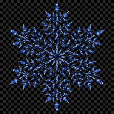 Büyük yarı saydam Noel kar tanesi