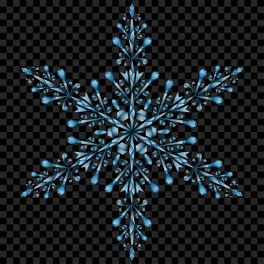 Büyük yarı saydam Noel kar tanesi