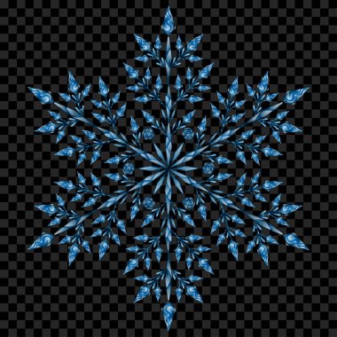 Büyük yarı saydam Noel kar tanesi