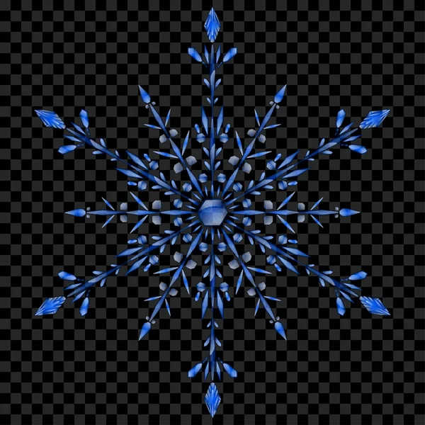 Grand flocon de neige translucide de Noël — Image vectorielle