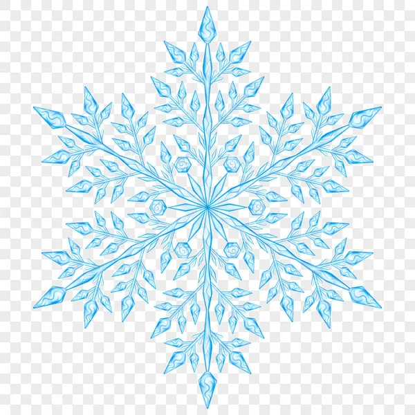 Big translucent Christmas snowflake — Stock Vector