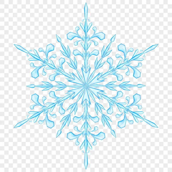 Big translucent Christmas snowflake — Stock Vector