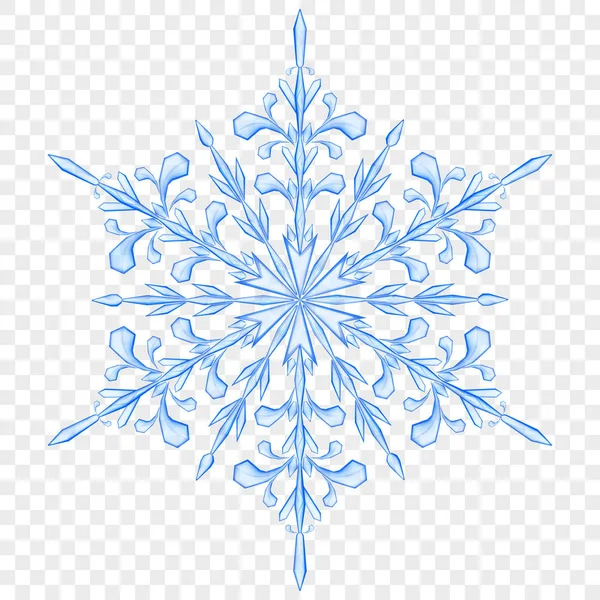 Big translucent Christmas snowflake — Stock Vector