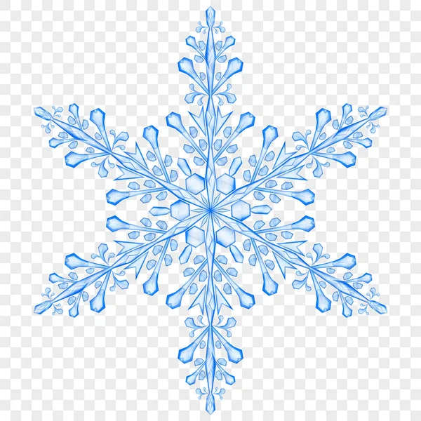 Big translucent Christmas snowflake — Stock Vector