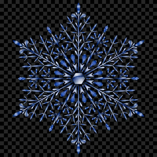 Grand flocon de neige translucide de Noël — Image vectorielle