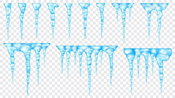 Yarı saydam buz sarkıtları kümesi